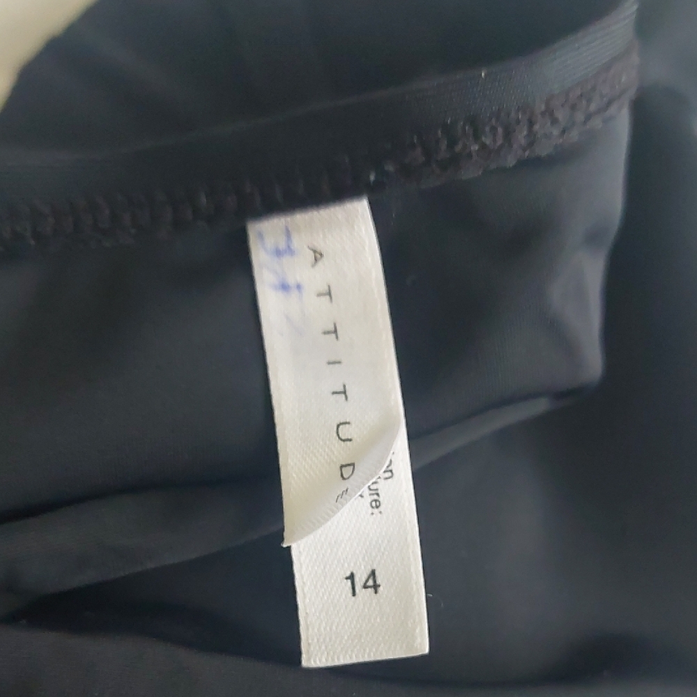ATTITUDE, Size 14, Black Swim Bottoms with Gold Accents - Picture 5 of 5